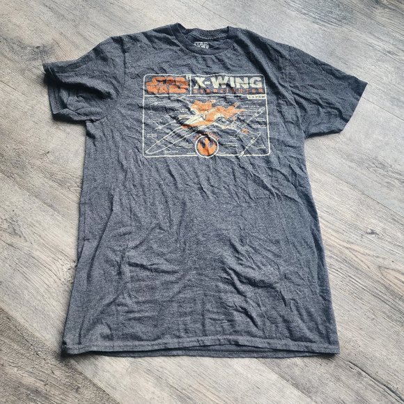 Men's Star Wars X-Wing Starfighter Diagram Tee Size Medium - Picture 1 of 4